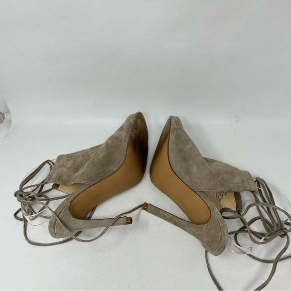 Steve Madden Taupe Sophie Sandals Peep Toe, Tie Up Mule Bootie Size 8.5 - Picture 8 of 12